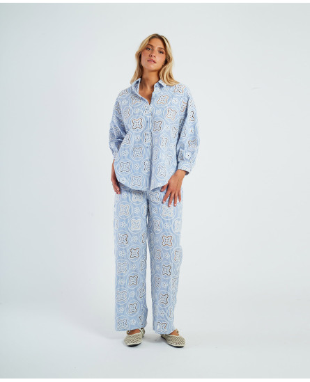 Berthea Pant + Ainoha Blouse - Blue