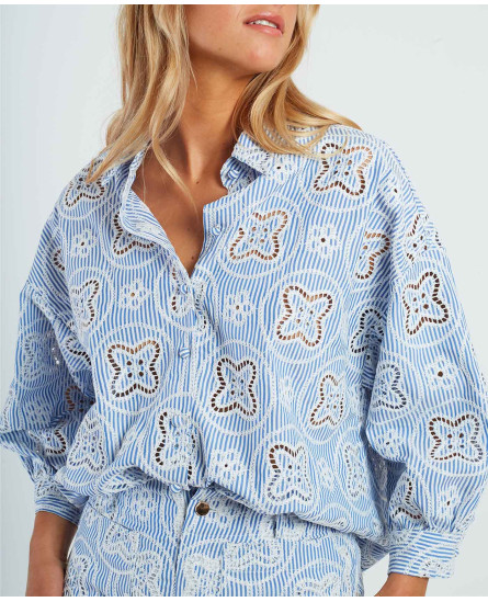 Berthea Pant + Ainoha Blouse - Blue