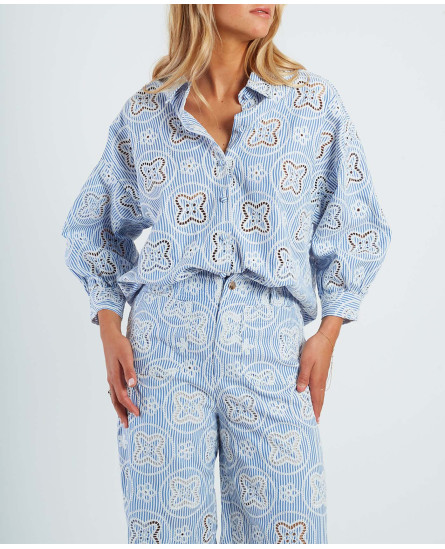 Berthea Pant + Ainoha Blouse - Blue
