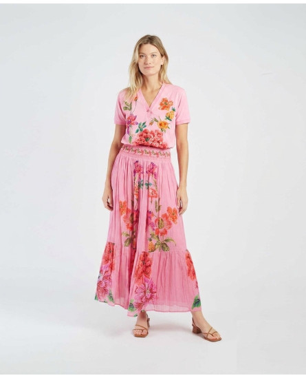 Dominique Jupe + Cherine T Shirt - Rose Pink