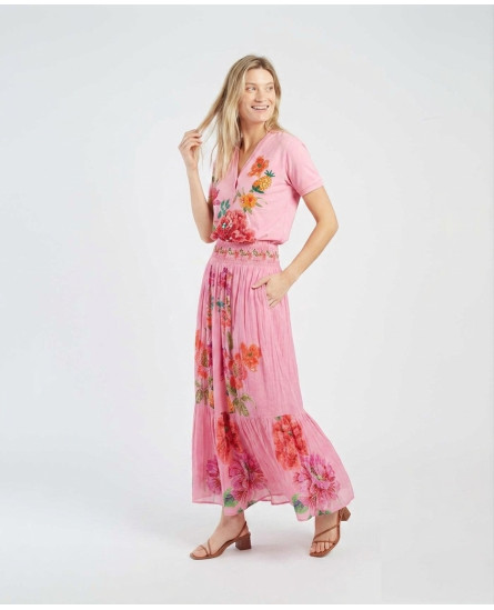 Dominique Jupe + Cherine T Shirt - Rose Pink