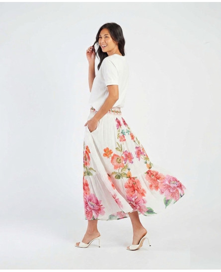 Dominique Jupe + Cherine T Shirt - Ecru