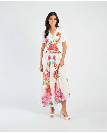 Dominique Jupe + Cherine T Shirt - Ecru