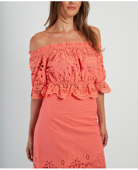Edwige Blouse + Dayana Jupe - Coral