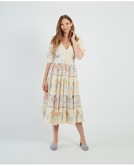 P615034 Ginette Robe - Ecru