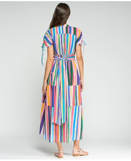 Striped Dress-Multi