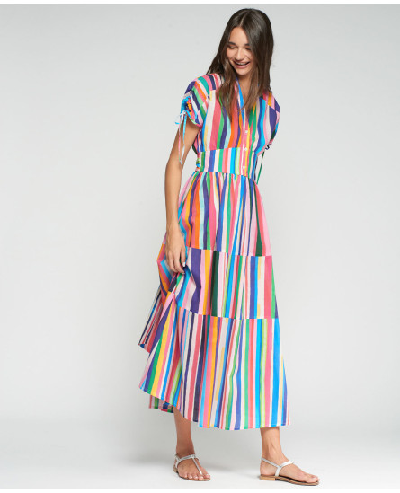 Striped Dress-Multi