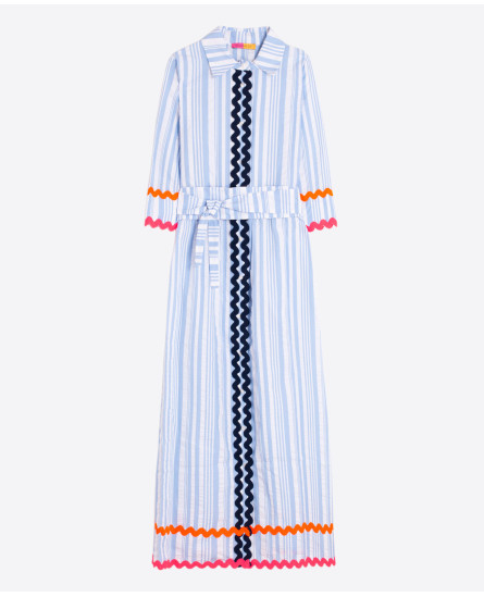 Blue Striped Shirt Dress