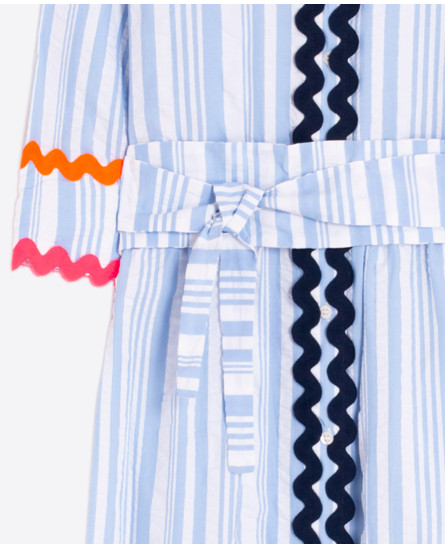Blue Striped Shirt Dress