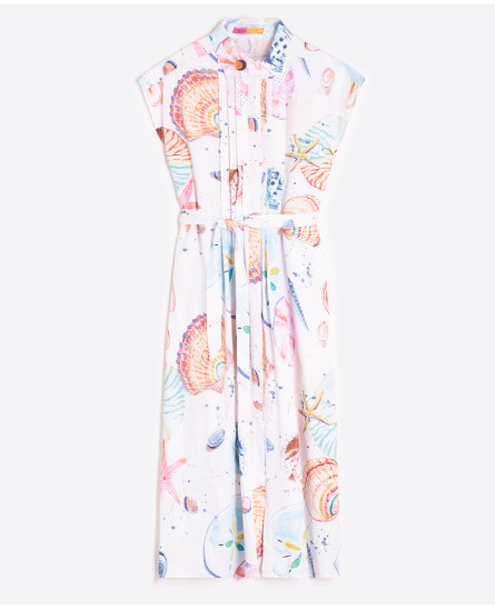 Shell Print Midi Dress