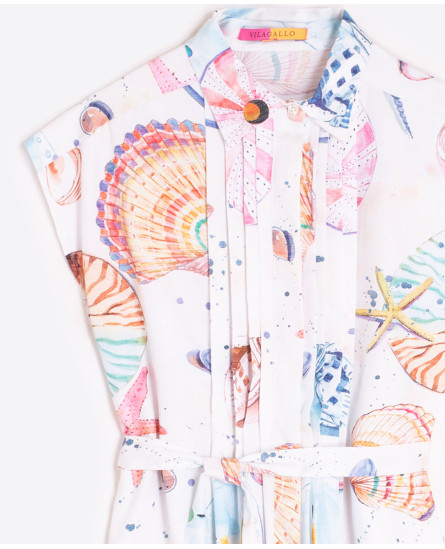 Shell Print Midi Dress