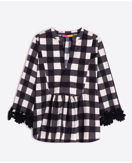 Black Check Blouse + Trousers 