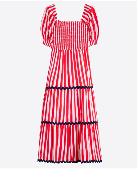 Red Striped Long Dress