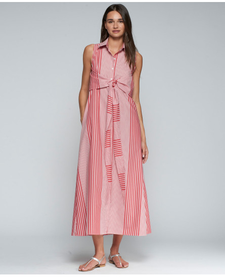 Red Striped Shirt Dress