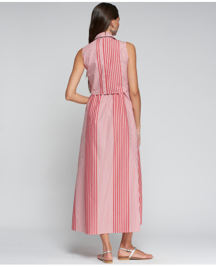 Red Striped Shirt Dress