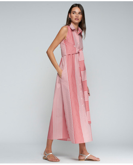 Red Striped Shirt Dress