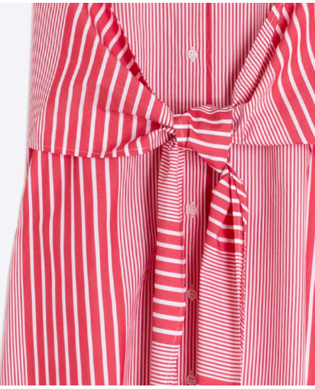 Red Striped Shirt Dress