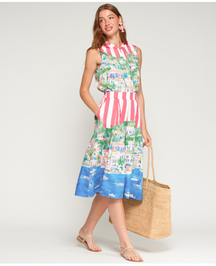 Coastel Print Shirt + Skirt