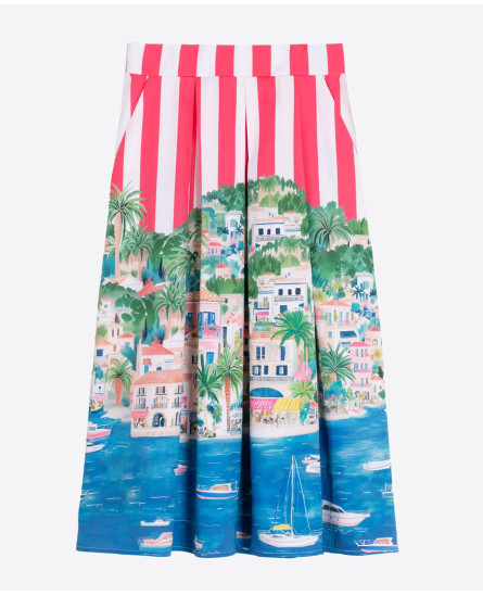 Coastel Print Shirt + Skirt