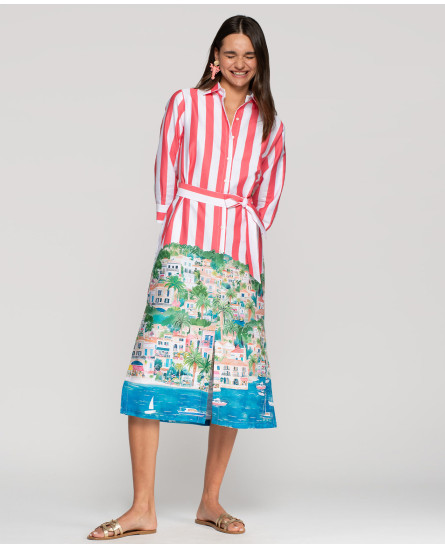 Coastel Printe Shirt Dress