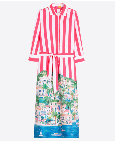 Coastel Printe Shirt Dress