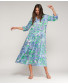 Green & Blue Tropical Print Dress
