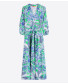 Green & Blue Tropical Print Dress
