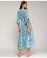 Green & Blue Tropical Print Dress