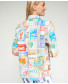 Travel Stamp Printed Shirt + Skirt