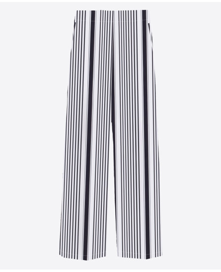 Black Striped Shirt + Striped Palazzo Pant