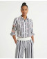 Black Striped Shirt + Striped Palazzo Pant