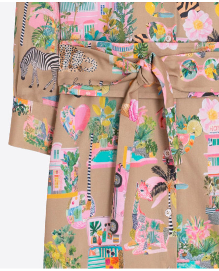 California Printed Shirt Dress