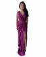 Slit Evening Magenta Dress