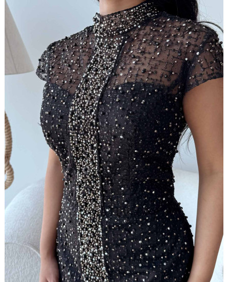 High Neck Gown Embellished