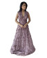 Deep V Neck Dress with Sequin work