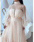 Frill Gown - Beige