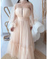 Frill Gown - Beige