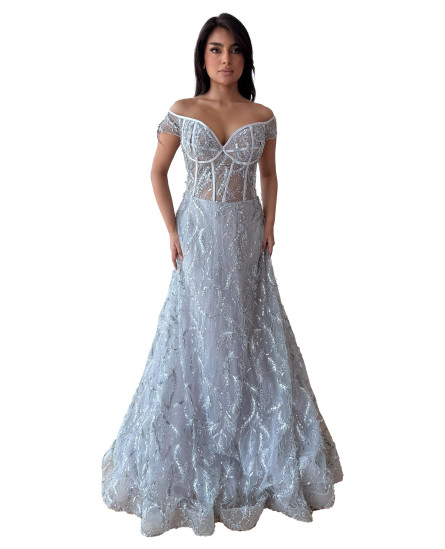 Sequin Embellished Embroidery Tulle Dress