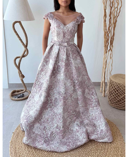 Off Shoulder Floral Dress - Pink