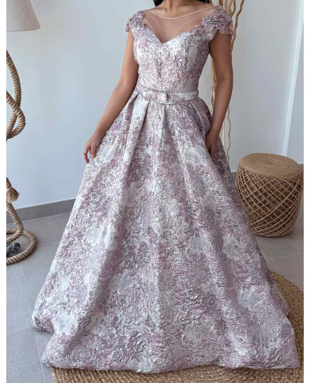 Off Shoulder Floral Dress - Pink