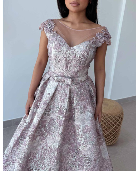 Off Shoulder Floral Dress - Pink