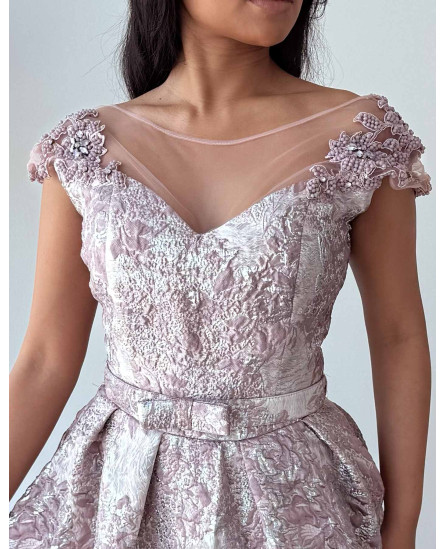Off Shoulder Floral Dress - Pink