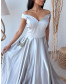 Ice Blue Gown with Pocket Stone Work