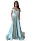 Ice Green Gown with Pocket Stone Work