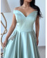 Ice Green Gown with Pocket Stone Work