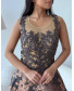 Brocade Gown with Embroidery - Champagne