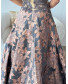 Brocade Gown with Embroidery - Champagne