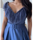 Frill Lace Collar Gown - Royal Blue