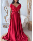 Frill Lace Collar Gown - Red