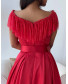 Frill Lace Collar Gown - Red